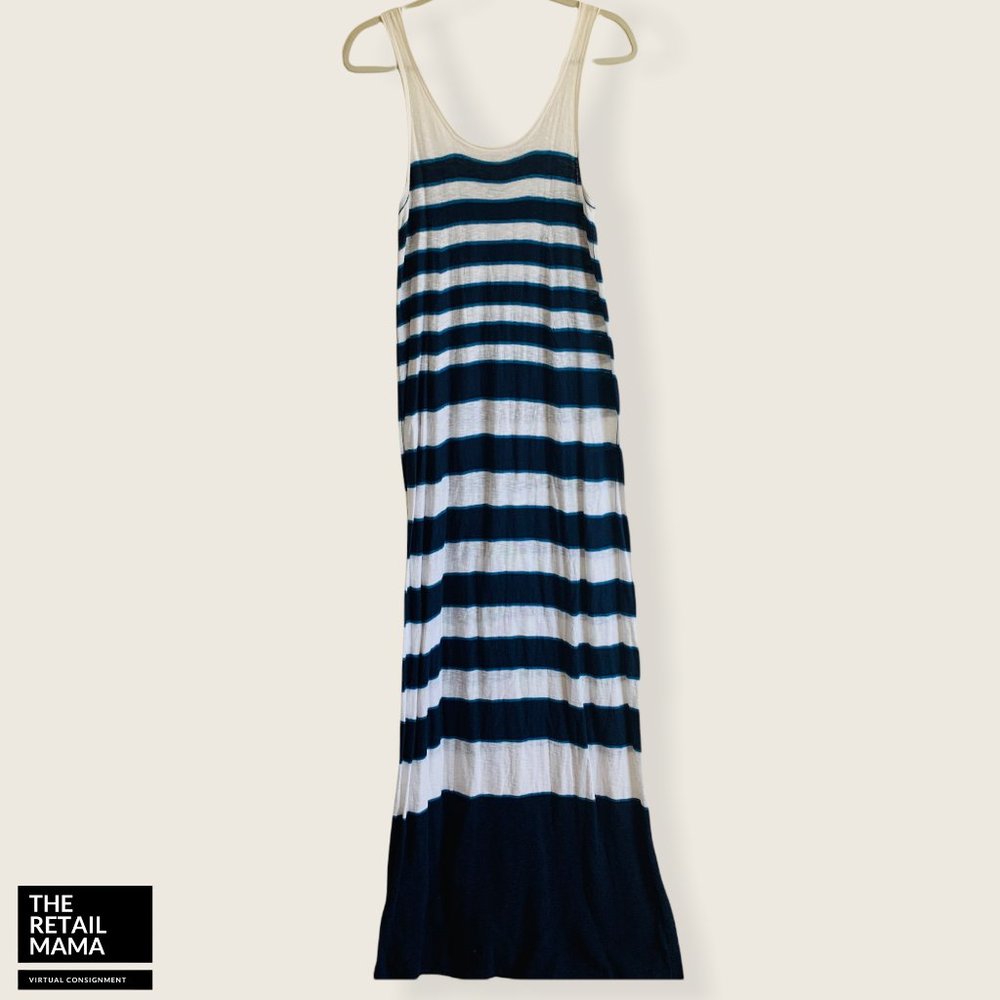 Vince Blue & White Stripped Maxi Dress
